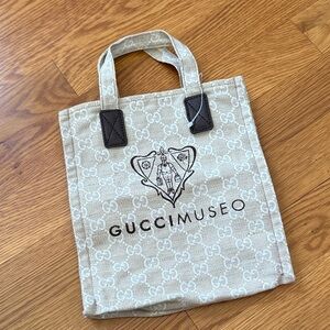 Gucci Museo Beige and Brown Small Tote